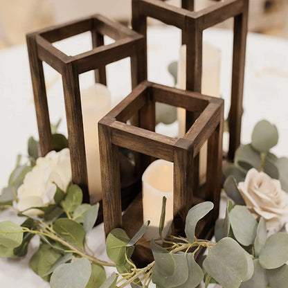 Bulk Artisanal Wood Candle Lanterns Rustic Wedding Centerpieces with Hand Distressed Finishing Multi-Height Adjustable Farmhouse Décor for Fireplace Mantels Barn Weddings Christmas Tablescapes Wholesale