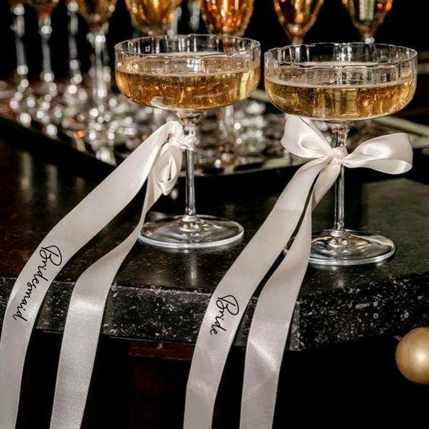 Wedding Decor Satin Ribbon - Bride & Bridesmaid 0.6" x 31.5" | Wedding Decoration Supplies