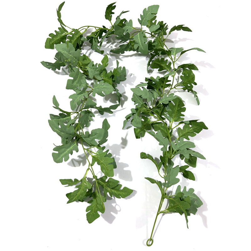 Artificial Chrysanthemum Leaf Garland Vine, Faux Silk Greenery, Bendable Hanging Vine for Wedding, Home and Holiday Decor
