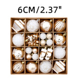 Christmas Ornaments | 42-Piece Red/Green/Gold Premium Painted Christmas Ball Set Tree Decor Plastic Material 9.4"x9.4"x2.37" (24x24x6CM), 400g