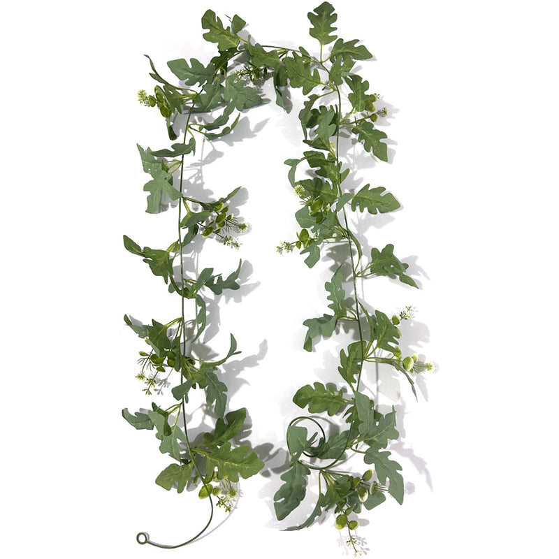 Artificial Chrysanthemum Leaf Garland Vine, Faux Silk Greenery, Bendable Hanging Vine for Wedding, Home and Holiday Decor