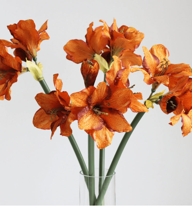 Velvet Amaryllis Stem 24 Inch Artificial Flower Silk Material