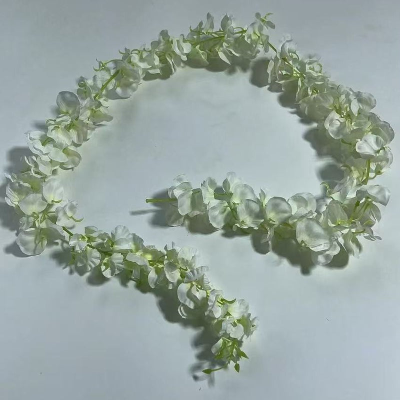 Artificial Wisteria Garland Vine, 59" Long with 168 Blooms, Silk-Like Fabric, for Weddings, Home & Event Decor