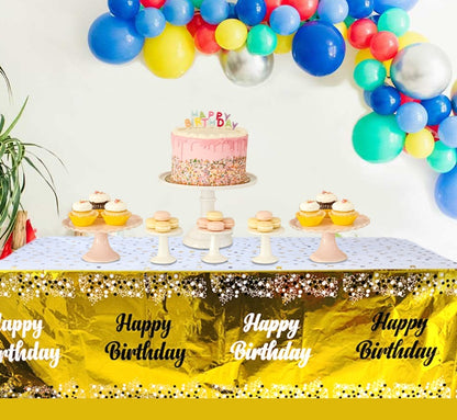 Bulk 1 Pc Reusable Waterproof Happy Birthday Tablecloth Oil-Proof Disposable Table Cover for Kids' Birthday Party Boys Girls Decorations Wholesale