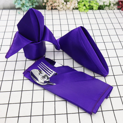 Bulk 25 Pcs Satin Square Napkins for Wedding Banquet Valentine's Day Party Dinner Table Wholesale