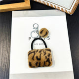 Wedding Favors Leopard Print Keychains - 2 Pack Cute Plush Bag/Car Charms