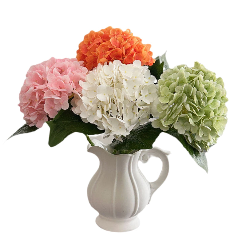 Single Stem Hydrangea Artificial Flower, 20" Silk-Like Fabric Hydrangea, Perfect for Weddings, Events, and Home Decor