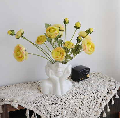 Bulk 1pc Boho Vases Double Hand Face Arm Half Body Portrait Decoration Vase Desktop Decoration for Home Living Room Office Bookshelf Wholesale