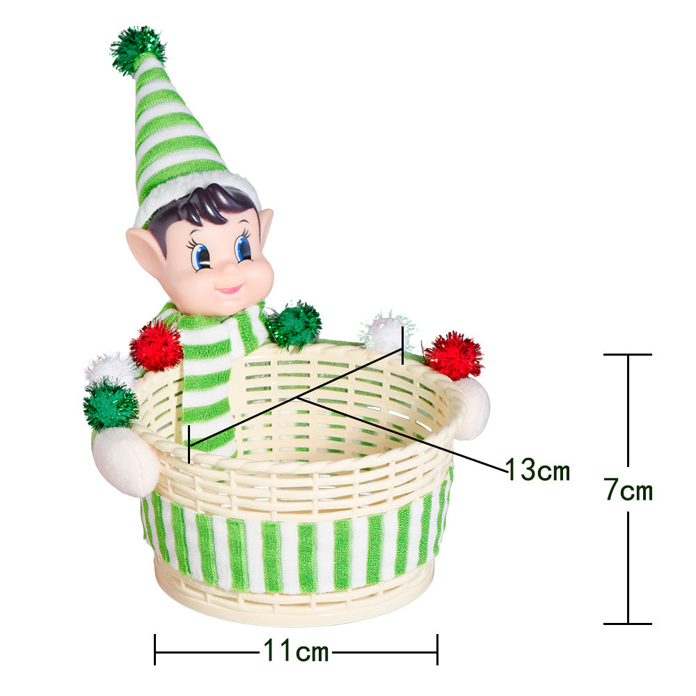 Christmas Elf Candy Basket - Festive Treat Holder for Holidays (5.1” x 4.3” x 2.8”)