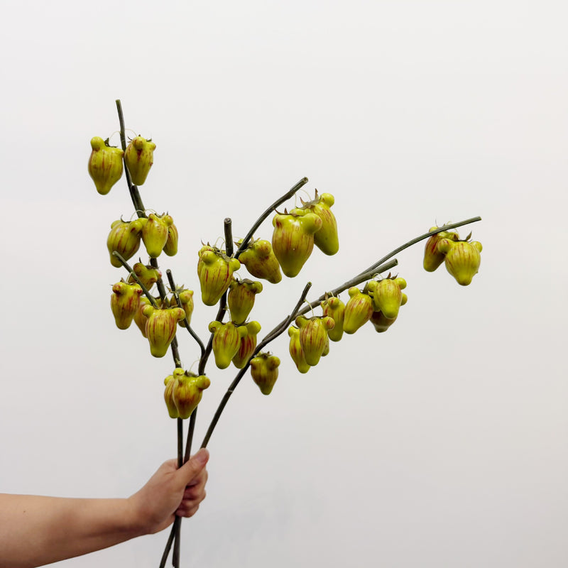Artificial Golden Fruit Bush with 10 Fruits, Faux Citrus Branch, Tall Plastic Foam Stem for Home, Wedding & Display