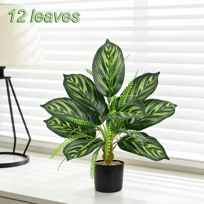Artificial Golden Pothos Leaf Plant in Pot, 17" Tall, Realistic PVC Foliage for Home, Office, Wedding, and Event Decor