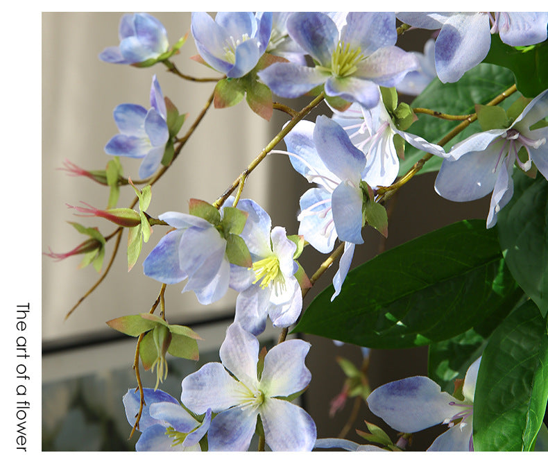 Artificial Jasmine Vine, Single Stem with 9 Blooms, 31" Tall, Silk-Like Fabric, Perfect for Home Decor, Weddings & Events