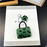 Wedding Favors Leopard Print Keychains - 2 Pack Cute Plush Bag/Car Charms