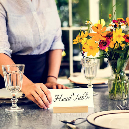 Bulk 10PCS Wood Card Holders 2025 Natural Wood Table Number Stands Non Slip Base for Wedding Reception Anniversary Party Decor Wholesale