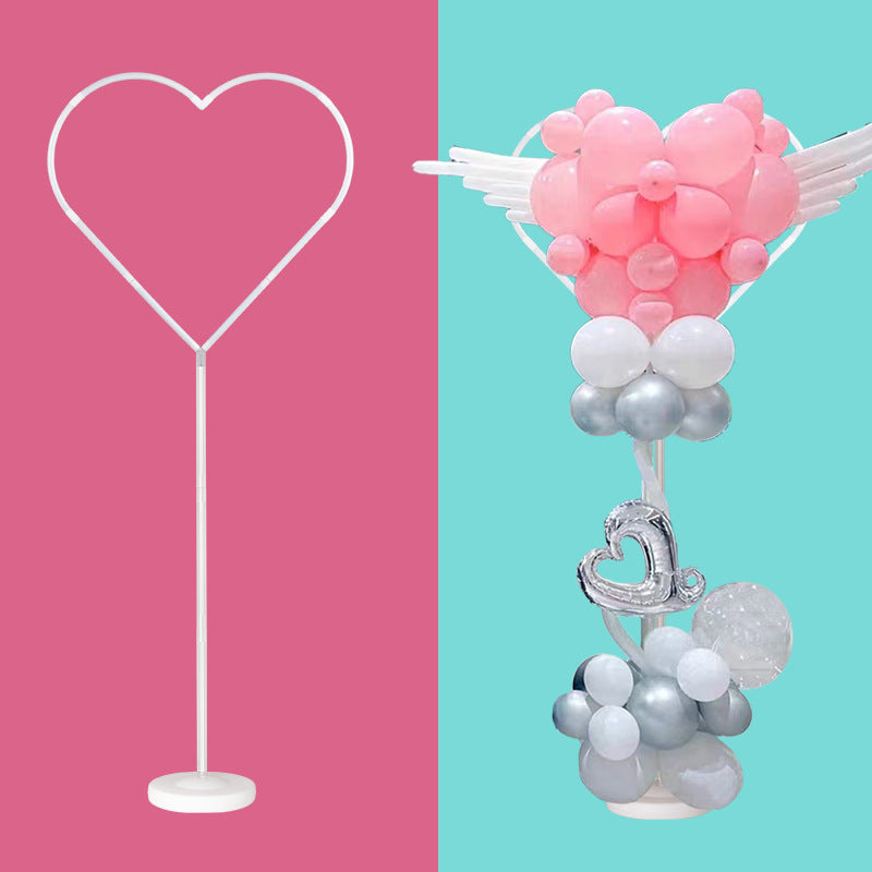 Bulk 4pcs Heart Shaped Floating Balloon Stand - Holiday, Birthday Party, Wedding Scene Setup, and Decorative Balloon Columns Wholesale