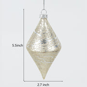 Bulk Christmas Glass Ornaments 12 Pcs Sparkle Helical Drop Decorations for Christmas Tree