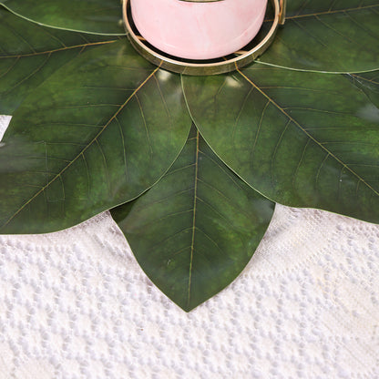 Premium 2-Piece Artificial Leaf Placemat Japanese Western Table Mats Waterproof Oil-Proof Placemats for Home Dining Décor