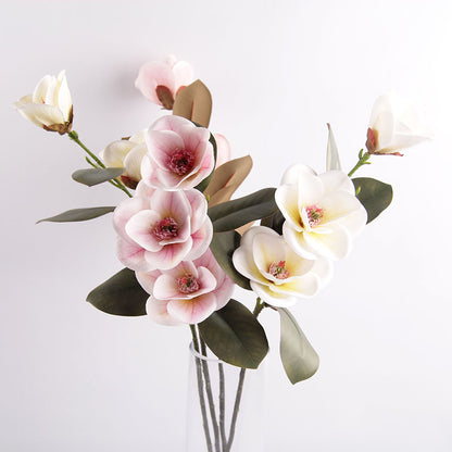 Bulk Magnolia Bridal Bouquet Artificial Flowers Long Stems Shatterproof for Wedding Centerpieces Rustic Vase Holiday Decor Wholesale
