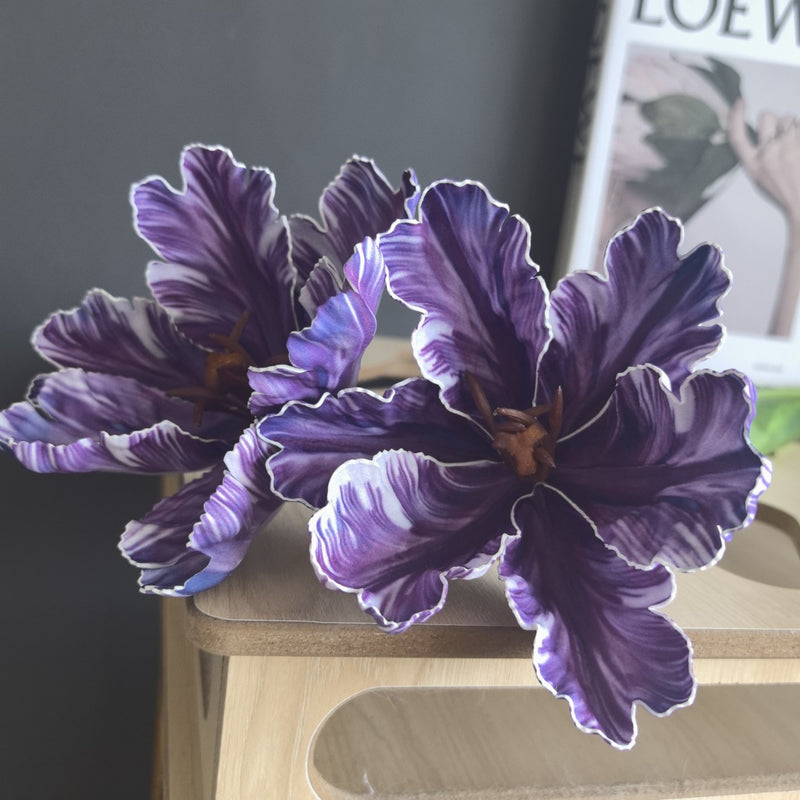Single Stem Real-Touch Tulip, 27" Tall, Retro Style for Weddings, Home Decor, and Events