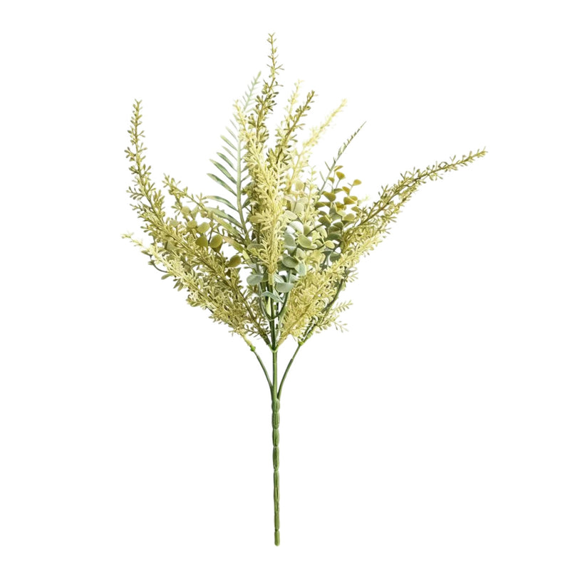 Artificial Eucalyptus & Fern Greenery Bush, Mixed Plastic and Iron Stem, Nordic Rustic Style for Home & Wedding Decor