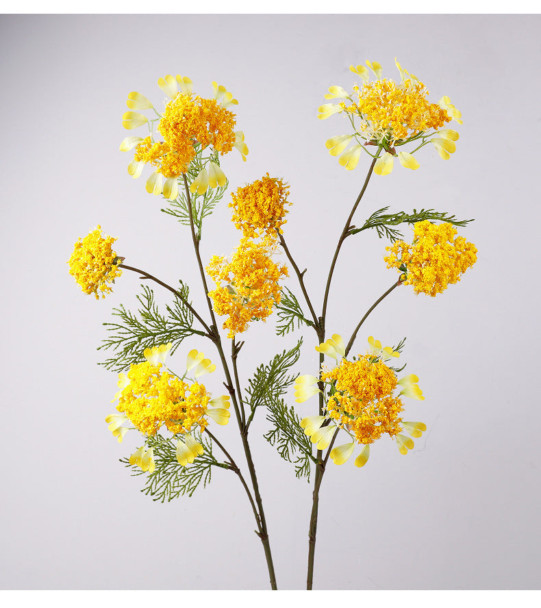 Artificial Dandelion & Snowball Flower Stem, 38" Tall Single Branch with 4 Blooms, Realistic Silk Floral for Wedding Decor, Home & Event Styling (Pink, White, Purple, Yellow)
