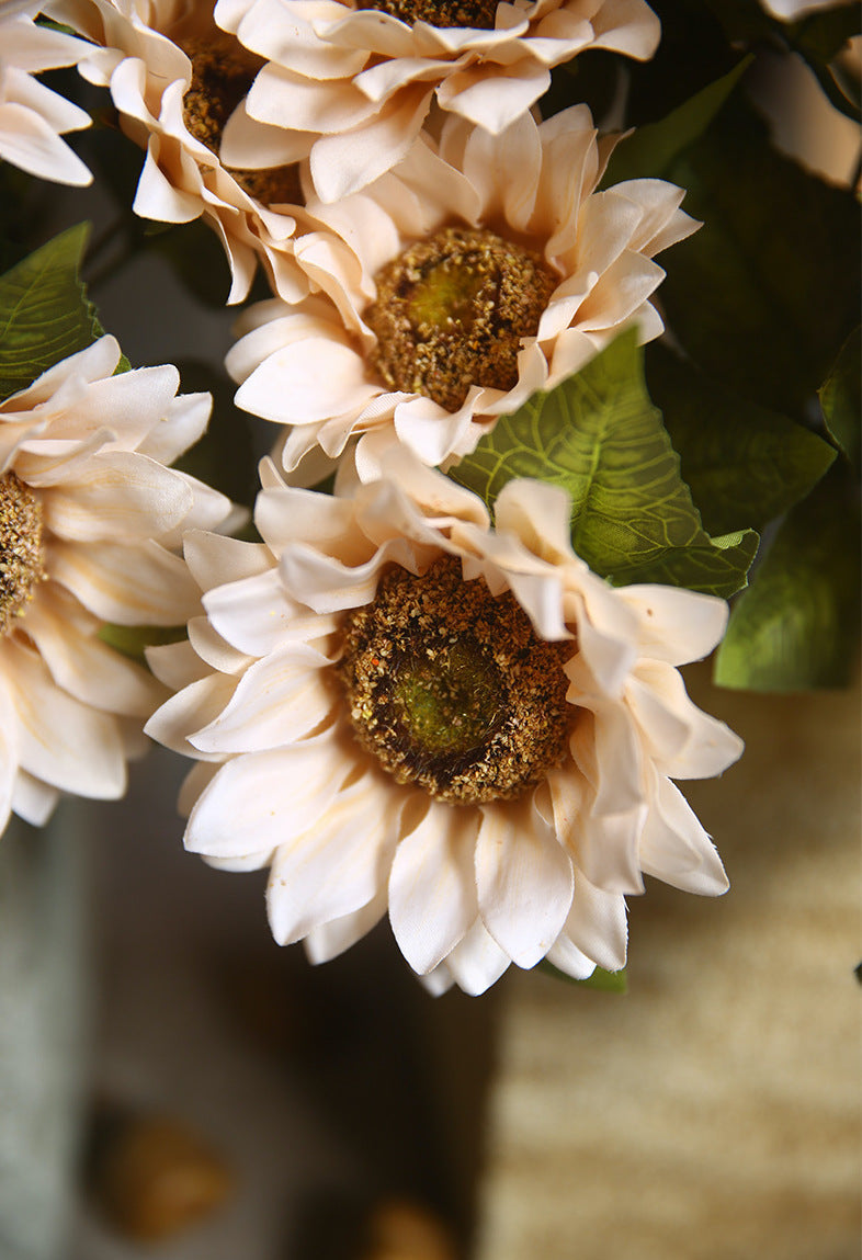 18 Inch Artificial Silk Sunflower Bush Bouquet, 1 Pc, Autumn Decoration