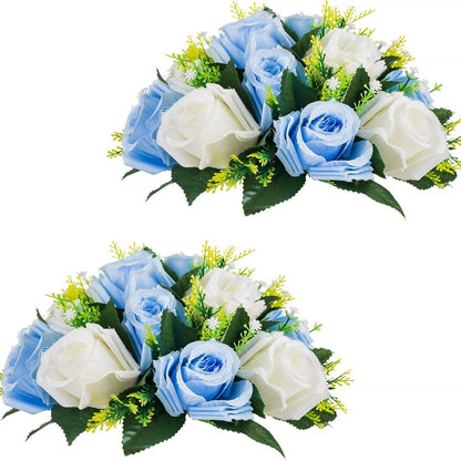 Premium 6-Pack Silk Rose Centerpieces - High-Quality Artificial Crimson Floral Arrangements for Wedding Party Table Decor