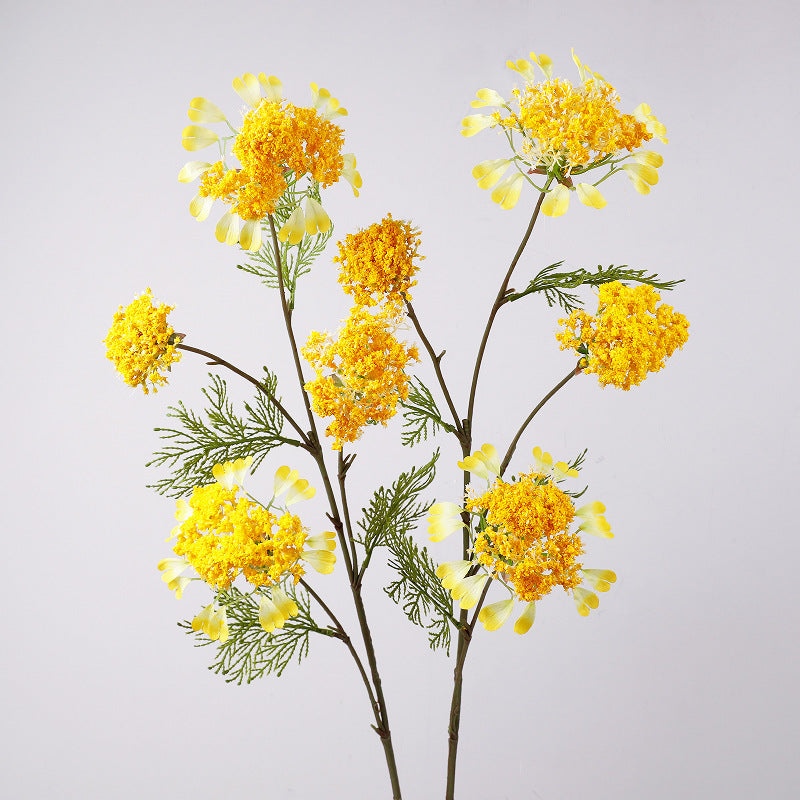 Artificial Dandelion & Snowball Flower Stem, 38" Tall Single Branch with 4 Blooms, Realistic Silk Floral for Wedding Decor, Home & Event Styling (Pink, White, Purple, Yellow)