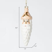Christmas Ornaments Icicle Santa Glass Hanging Decorations with Chain for Xmas Tree, Bulk Wholesale Set