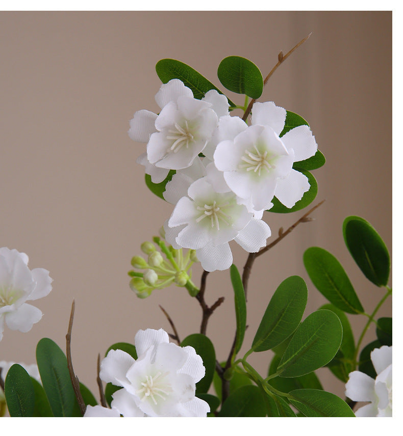 Single Stem Artificial Michelia Flower, 29" Tall, Silk Material, Modern Home & Commercial Decor, White & Pink Options