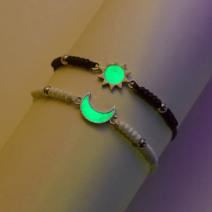 Valentine's Day Sun Moon Couple Braided Bracelets - Trendy Matching Gift for Couples