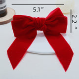 12 Pcs Christmas Velvet Bow Napkin Rings 5.1"×2.2" Festive Red Napkin Holders