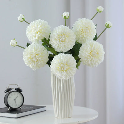 2 - Head Artificial Dahlia Flowers - 29.5 Inch Home/Wedding Decor