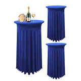 Bulk Round Polyester Tablecloth with Stretch Skirt Cover for Bar Wedding Cocktail Party Banquet Table Wholesale