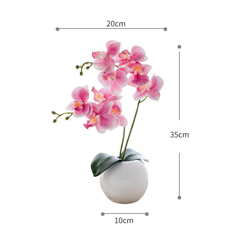13 Inch Artificial Orchid Flowers 6 Pcs Real Touch Silk Potted Plants