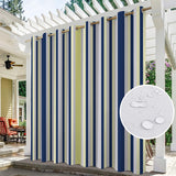 Bulk 2pc Stripe Panel Waterproof Outdoor Curtains Premium Thick Privacy Outside Curtains for Patio Porch Pergola Cabana Wholesale