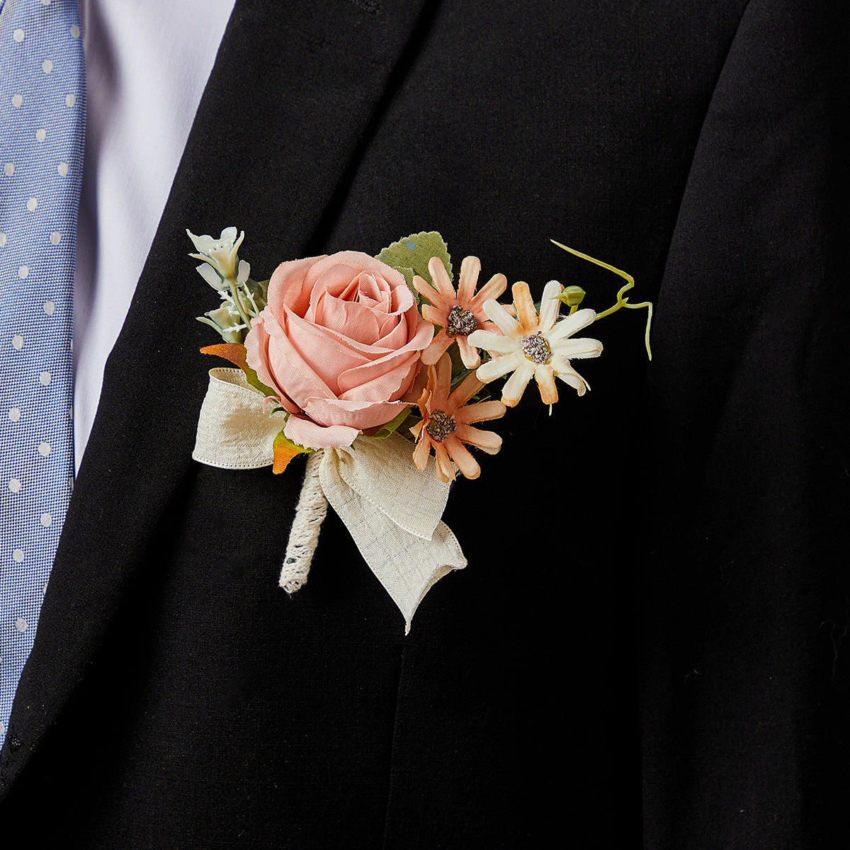 Bulk White Pink Wedding Bouquets Bride Bouquet Wrist Corsage Groom Boutonniere Wedding Flower Bridesmaid Wrist Corsage Party Wedding Decoration Wholesale