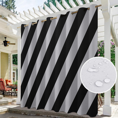 Bulk 2pc Stripe Panel Waterproof Outdoor Curtains Premium Thick Privacy Outside Curtains for Patio Porch Pergola Cabana Wholesale