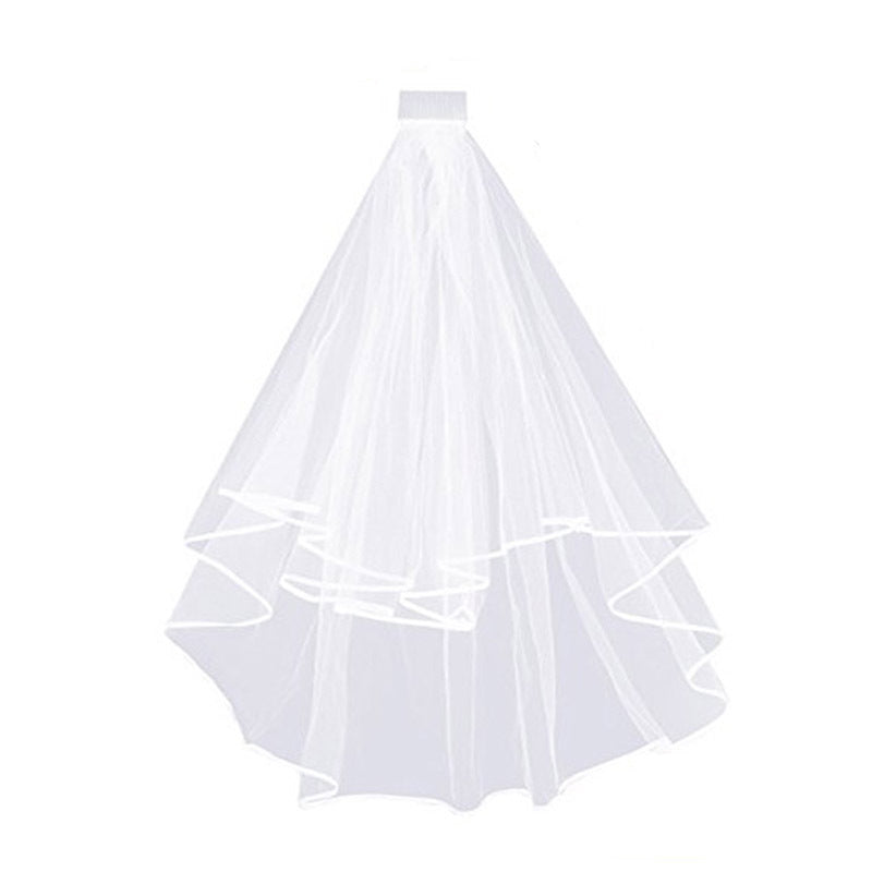 Bulk 2-Tier Wedding Veil 2025 French Tulle Cathedral Length Antique Comb for Boho Elopements & Editorial Photography Wholesale