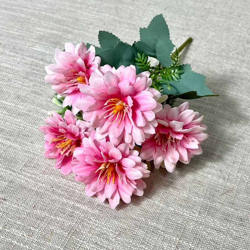 Artificial Cosmos Flower Bush with 5 Blooms, Faux Silk-Like Fabric, Rustic Floral for Wedding, Home Decor & Window Displays