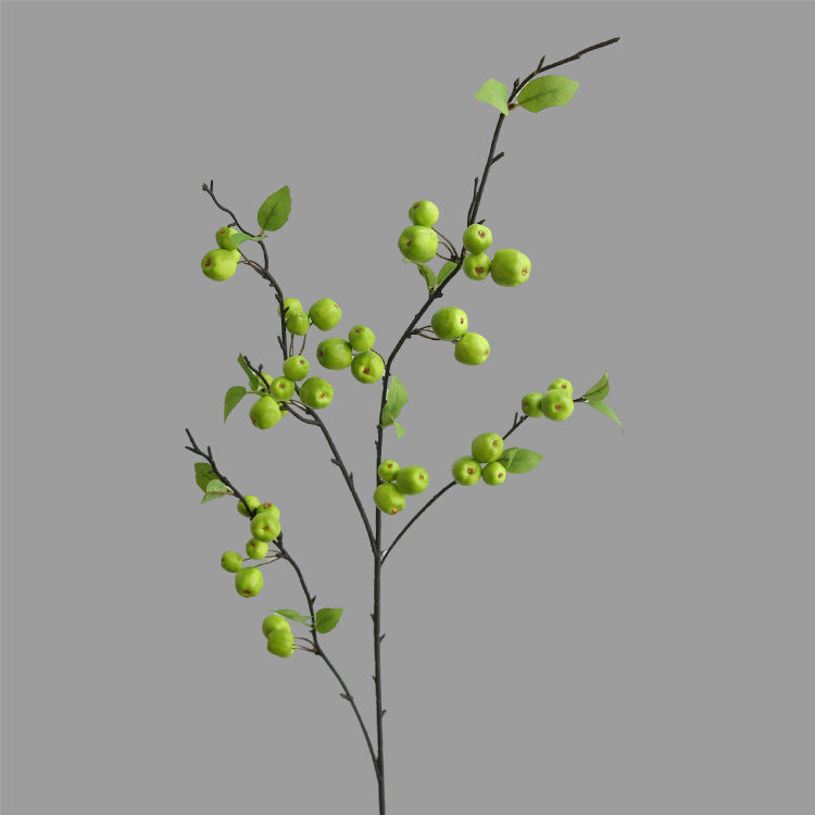 Artificial Crabapple Stem with 36 Blooms, 41" Long Single Branch Faux Silk Floral, Rustic Decor for Home Wedding Centerpiece