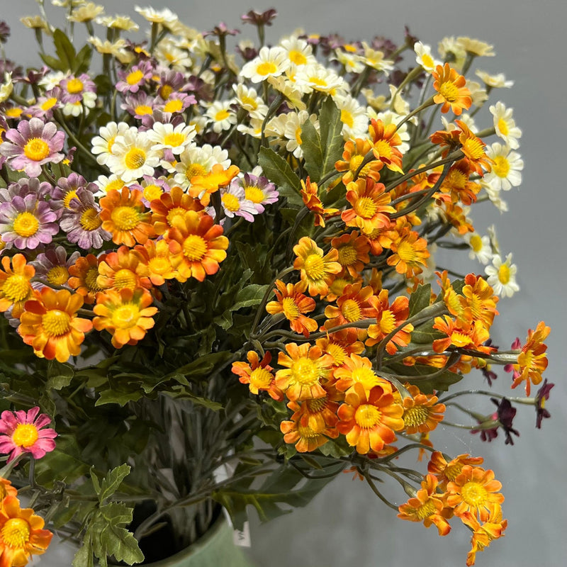 Single Stem Daisy Bush with 50 Blooms, 23" Tall, Silk-Like Fabric, Perfect for Weddings, Events, and Home Decor