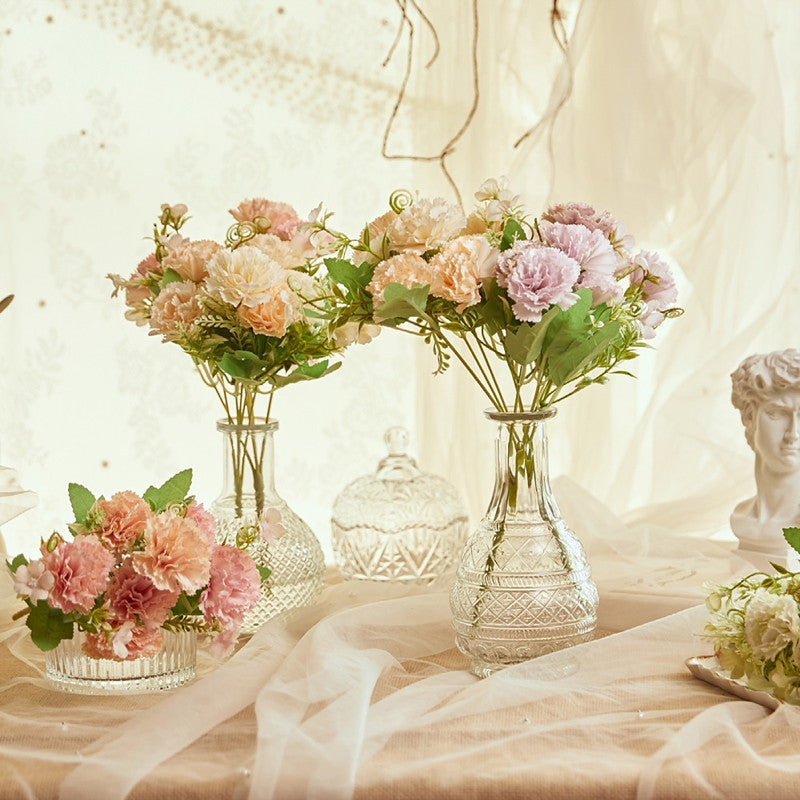12 Inch Artificial Silk Carnation Flowers Bush, Bulk Wholesale Floral Arrangement