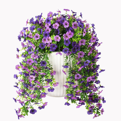 Premium 2Pcs Silk Hanging Daisy Plants UV Resistant Outdoor Decor Lifelike Texture Porch Garden Patio Indoor Planter Arrangements