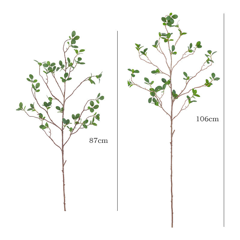 Artificial Ficus Leaf Branch, Single Stem Faux Greenery, Silk-Like Fabric, Nordic Style for Home, Wedding & Display
