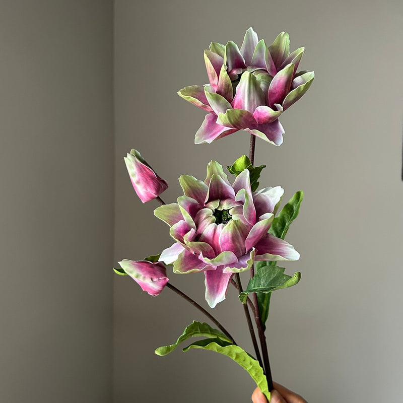 Single Stem Thistle & Bromeliad Artificial Flower, 26" Tall, Plastic, for Weddings, Events, Home Decor
