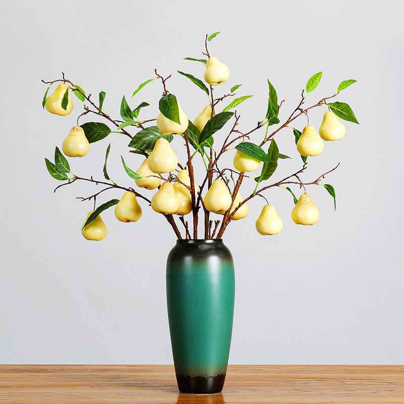 Artificial Pear Branch, Single Stem with 5 Realistic Foam Pears, 39" Tall, Home & Commercial Decor