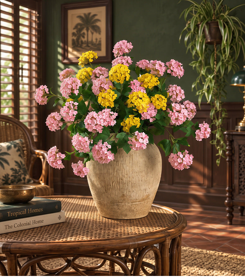 Artificial Hydrangea Bush with 3 Blooms, 28" Silk-Like Faux Flowers for Home Decor, Wedding Centerpieces, Office & Commercial Displays