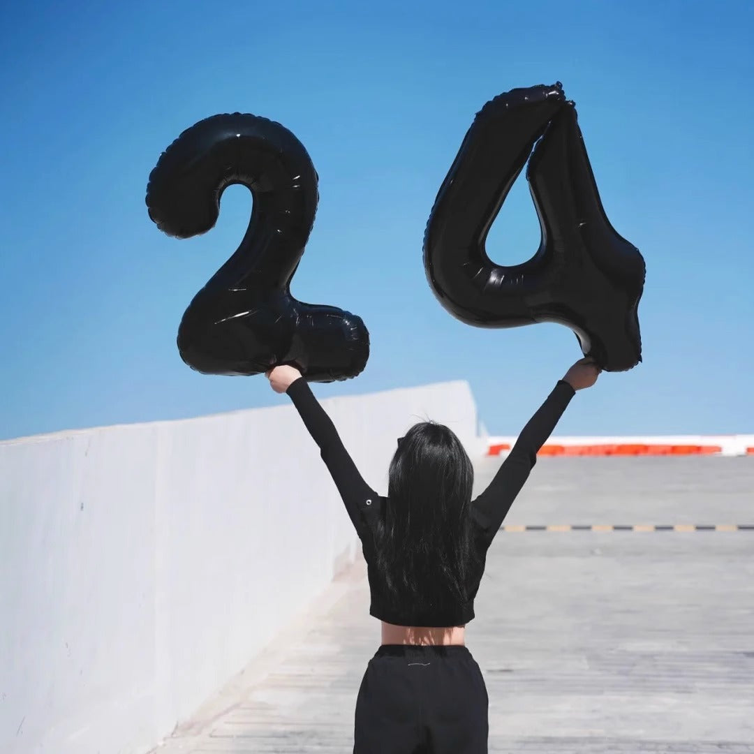 Bulk Black 40 Inch Digital Balloons for Birthday Party Anniversary Valentine's Day Wedding Supplies Scene Decor Arrangement Wholesale