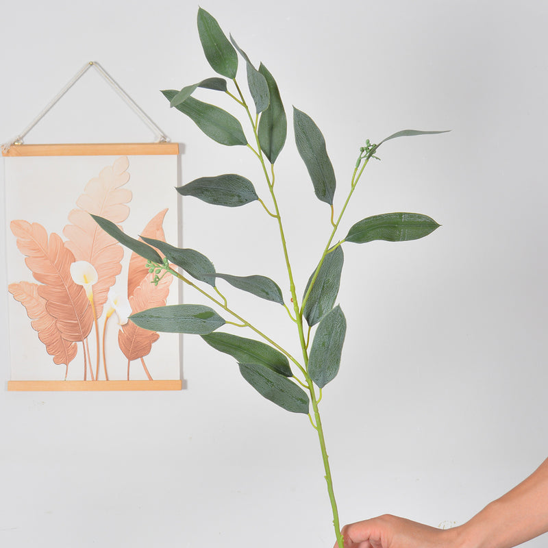 Eucalyptus and Fern Bush Artificial Flowers, 27" Tall, Perfect for Weddings, Home Decor, and Events